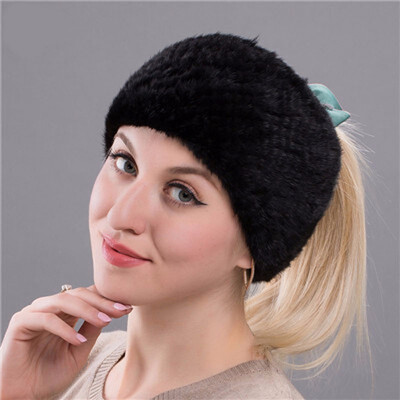 

New quality Winter New Mink Scarf Women Real Mink Fur Hat Knitted Mink Fur Headband Muffler Ring Russian Elastic Neckerchief