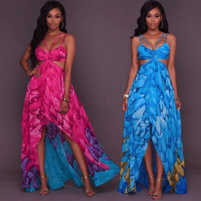 

Womens Summer Boho Long Maxi Dress Evening Cocktail Party Beach Dress Sundress