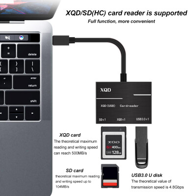 

Type-c to XQDSD Card High Speed Card Reader USB30HUB Compatible with USB3020 Silvery