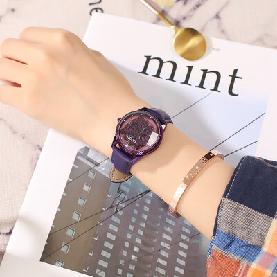 

Watch womens rose gold rhinestone watch simple temperament trend student waterproof tide