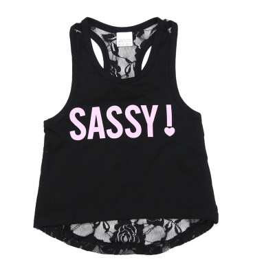 

GirlsWomen Dress Sleeveless Print Tops Parent-Child OutfitBlack