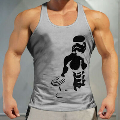

Mens Summer Fitness Tank Tops T-Shirt Sport Gym Bodybuilding Muscle Tees Vest
