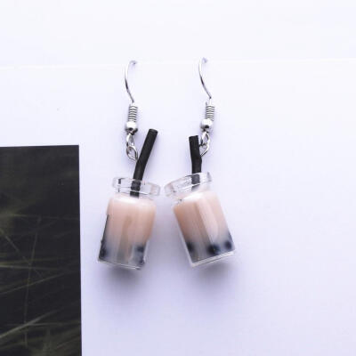 

EK642 Hot Creative Unique Bubble Tea Drop Earrings for Women Personality Milk Tea Drink Earring Funny Party Jewelry Girl Gift