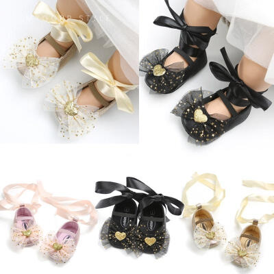 

Sequin Princess Baby Girl Lace Bow Shoes Soft Bottom Cute Girl Shoes