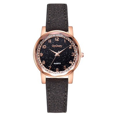 

Fashion ladies exquisite quartz watch digital tick net red matte pu leather watch