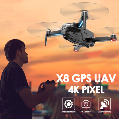 

CSJ-X8 Brushless Drone with Camera 4K Drone GPS MV Interface Way-point Flying Gesture Photos Video RC Quadcopter 3 Batteries Porta