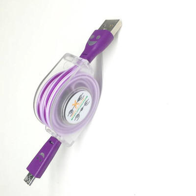 

Micro USB Cable 33ft Retractable Android Data Cable With Luminous Smiling Face For Samsung Nexus Kindle HTC LG Sony