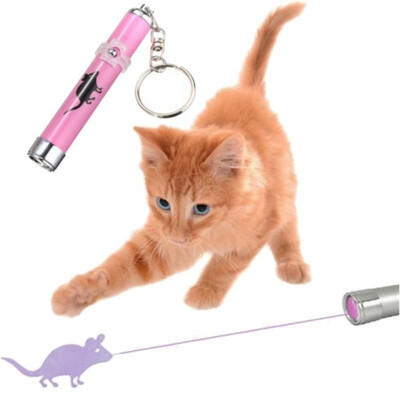 

New Portable Creative&Funny Pet Cat Toys LED Laser Pointer light Pen With Bright Animation Mouse Shadow
