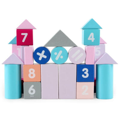 

50pcslot DIY Macaron Wooden Building Blocks Montessori Educational Toys