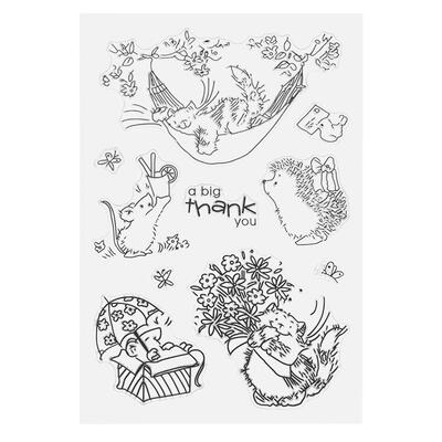 

Hedgehog DIY Transparent Silicone Seal Stamp Sheets Album Card Decor Gift