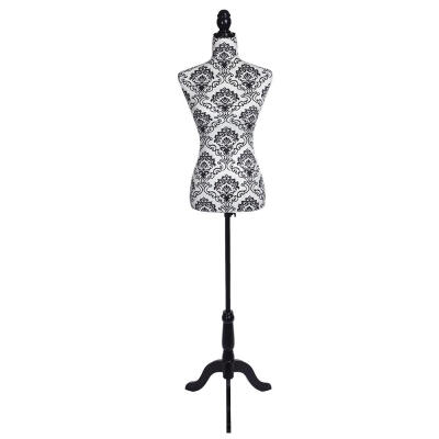 

Female Mannequin Torso Dress Form Display W Black Tripod Stand New