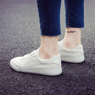 

Spring canvas shoes women Joker Korean version of small white shoes 2018 new flat-bottomed student shoes casual shoes womens shoe