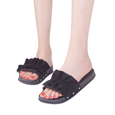 

Rose Summer Female Flat Bottom Platform Muffin Bottom Beach Shoes Female Slippers