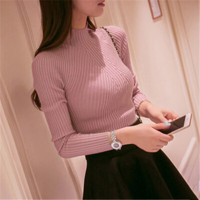 

2019 Women Autumn & Winter Sweater Slim Sexy Deep O Neck Women Sweater Long Sleeve Pullovers Knitted Sweater