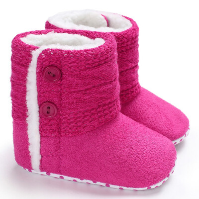 

WEIXINBUY Winter Baby Snow Boots Warm Toddler Shoes Baby Girl Shoes Knitted Solid First Walker Infant Newborn Shoes Footwear