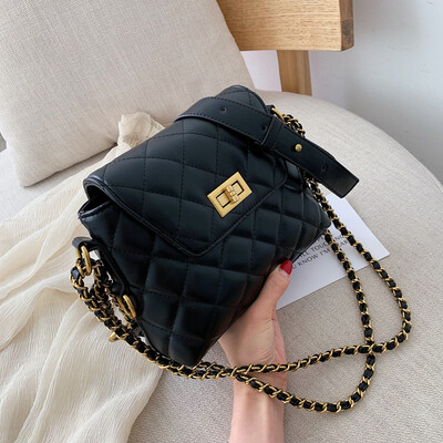 

Qiao Bani 2019 new European&American style fashion simple rhombic chain bag wild single shoulder diagonal trend handbags