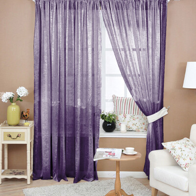 

Solid Color Window Curtain Flower Sheer Voile Tulle Valances for Bedroom