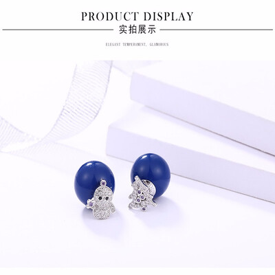

Yoursfs s925 Silver European style Christmas series earrings Santa claus Christmas tree Snowman deer Snowflake Diamond Stud