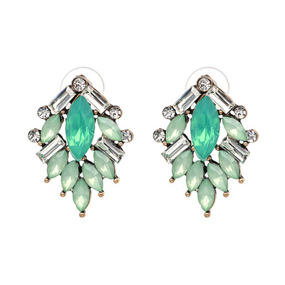 

JURAN 2019 New Arrival Fashion Statement Gem Crystal Tree Shape Stud Earrings For Women Hot Jewelry 9 Colors Wholesale J50064