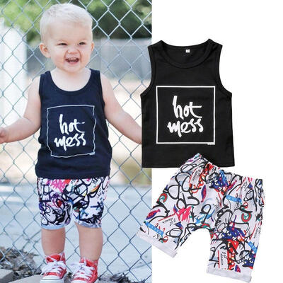 

Summer Newborn Toddler Baby Boy Cotton T-Shirt TopsPants Shorts Outfits Clothes