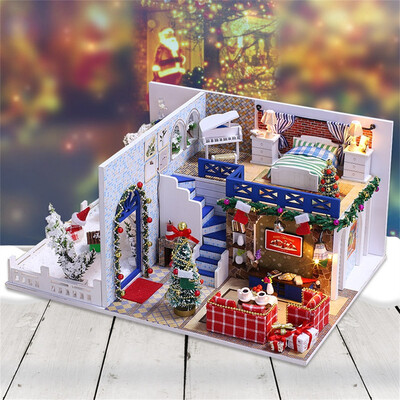 

YIWULAWooden DIY Miniature House Furniture LED House Decorate Creative Christmas Gifts