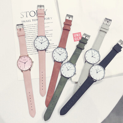 

Ins super-hot watches waterproof students Korean version of simple leisure college style retro girl quartz