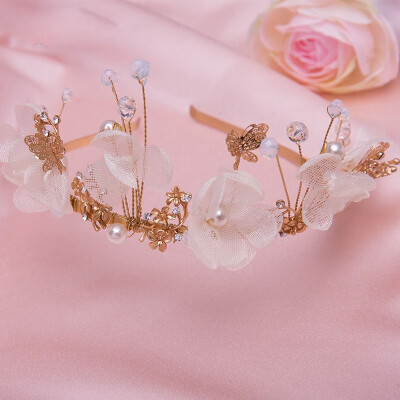 

Crown tiara headband princess hair accessories girl tiara hairpin gold headband flower girl headdress