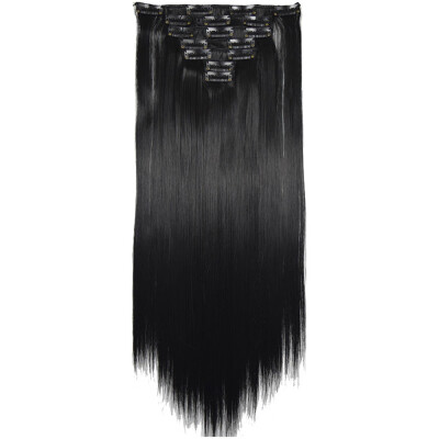 

Gobestart Full Head Women Clip Synthetic High Temperature Wire Straight Hair Piece