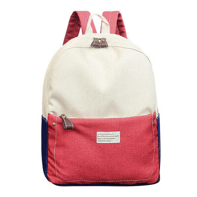 

Hit Color Unisex Travel Backpacks Canvas Student Shoulder Bags Knapsack
