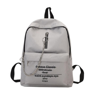 

Letter Print Zipper Backpack Women Large Capacity School Travel Knapsack