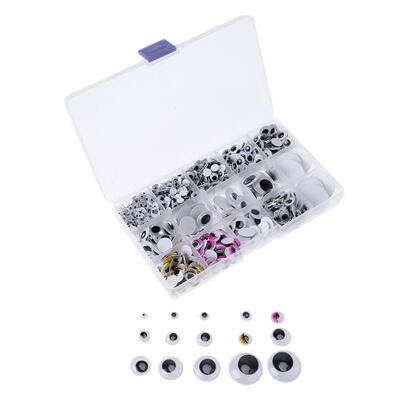 

1100pcs Mixed Googly Eyes Self-adhesive DIY Scrapbooking For Teddy Bear