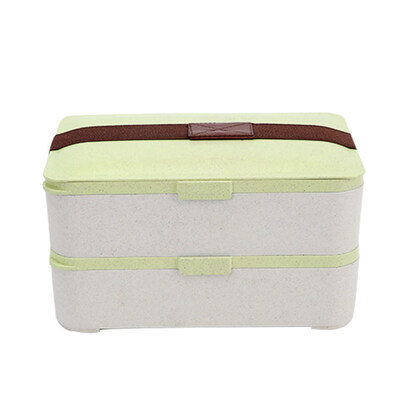 

Dual Layer Bento Lunch Box Spoon Picnic Microwave Food Meal Storage Container