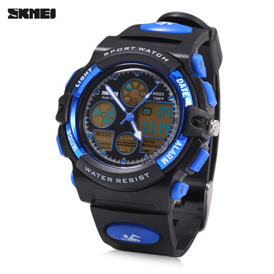 

SKMEI 1163 Dual Movt Quartz Watch Calendar Chronograph Display LED Luminous Pointer Digital Sport Wristwatch