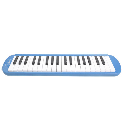 

Portable 37 Key Melodica Student Harmonica with Mouthpiece Hose Bag Cloth Blue