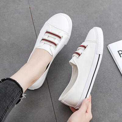 

Shallow little white shoes girl 2019 summer new students flat floor shoes spring lazy shoes pedal cloth shoes