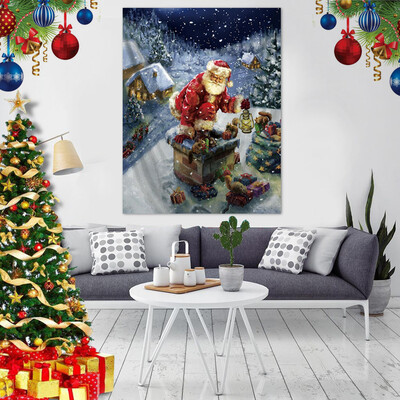 

Siaonvr Santa Claus Tapestry Christmas Gift Blanket Wall Hanging Wall Decoration 29x37In