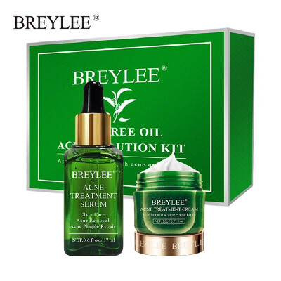 

BREYLEE Tea Tree Acne Solution Kit Acne Treatment Serum Face Cream Pimple Removal Essence