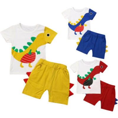 

Summer Toddler Kids Baby Boy Dinosaur Clothes T-shirt TopsPants Outfits Set