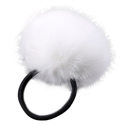 

〖Follure〗1PX Rabbit Fur Hair Band Elastic Hair Bobble Pony Tail Holder