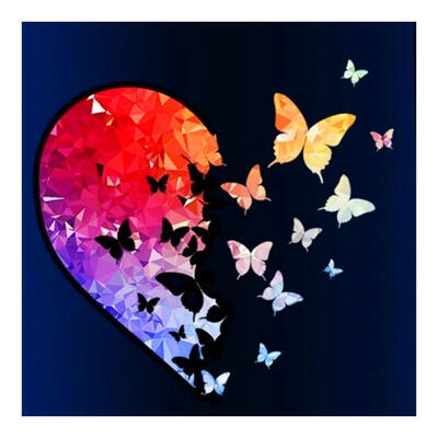 

5D DIY Full Drill Diamond Painting Butterfly Heart Cross Stitch Embroidery