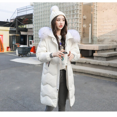 

The new Korean version of cocoon down jacket women in the long size of womens hooded cotton-padded clothes