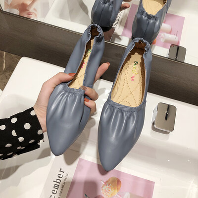 

Single shoe women fall flat Joker pointed pregnant women a pedal soft bottom Doudou grandma shoes women