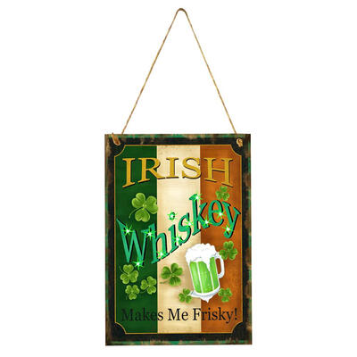 

Vintage Ireland St Patrick Day Wood Hanging Beer Plaque Rustic Party Decor