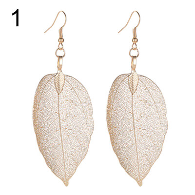 

Vintage Party Hollow Leaf Drop Dangle Women Statement Hook Earrings Jewelry