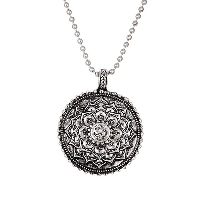 

1 Pc Retro Tibet Spiritual Necklace Tibet Mandala Chakra Pendant Necklace Geometry Amulet Religious Jewelry Vintage