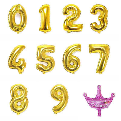 

40inch Gold Number figure foil Balloons kid boys girls Birthday Crown Foil Balloon Decoration