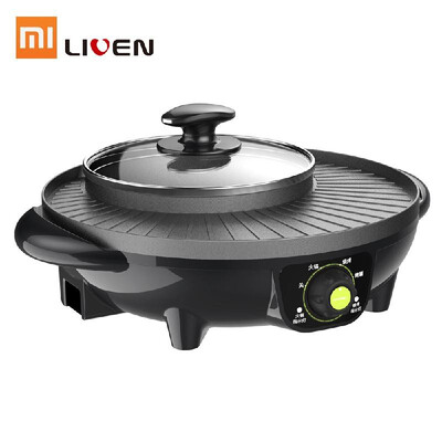 

Xiaomi Liven Electric Barbecue Grill&Hot Pot 2 In 1 Non Stick Kitchen Cook Machine Easy Clean With Rotary Knob Control 1600W 2