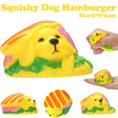 

Tailored 9cm Dog Hamburger Squishies Slow Rising Squeeze Scented Stress Relieve Toy