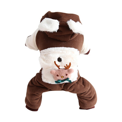 

Pet Clothes Dog Christmas Cartoon Reindeer Pet Warm Clothes Cute Christmas Dog Coat Warm Puppy Jacket