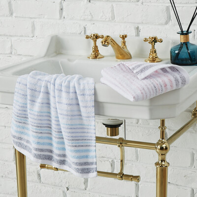 

Jie Li Yalan cotton towel soft&comfortable strong absorbent wash towel striped face towel two loaded adult home gift box powder blue 80g strip
